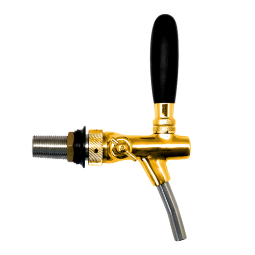 Flow Control Gold Plated Brass Tap with SS Spout – 55mm Shank & 10mm Bore