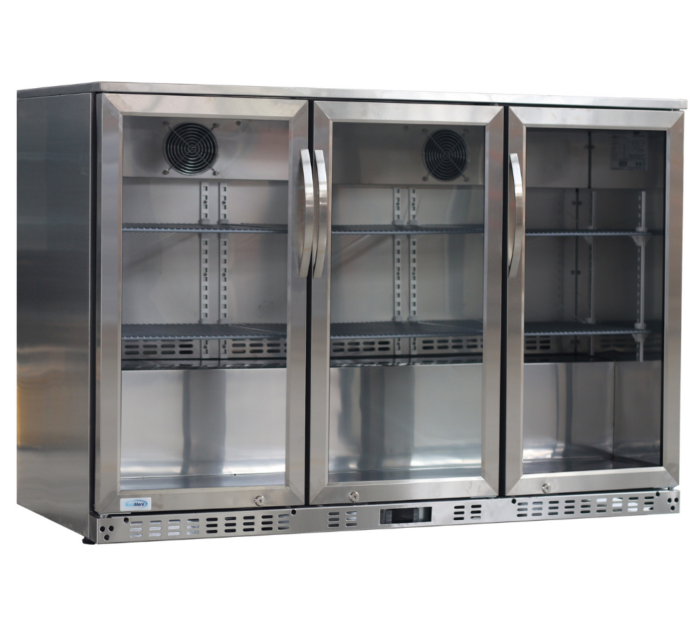 Stainless Steel Back Bar Cooler with Triple Door