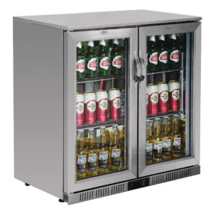 Stainless Steel Back Bar Cooler with Double Door
